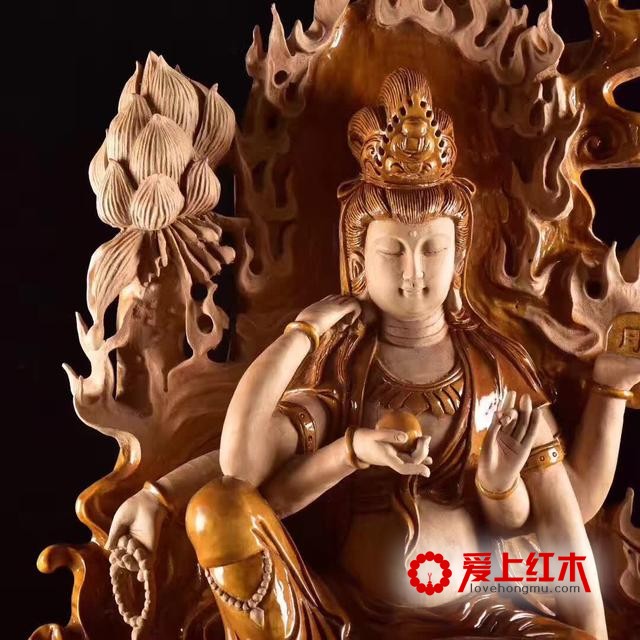 名师作品，金丝楠木，千手观音-4