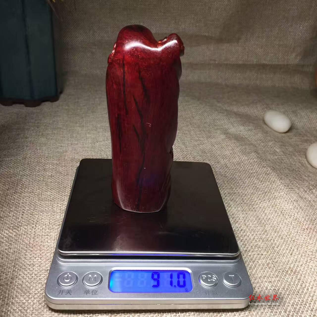 小叶紫檀《招财布袋弥勒佛》小摆件 正宗拆房老料加工-8