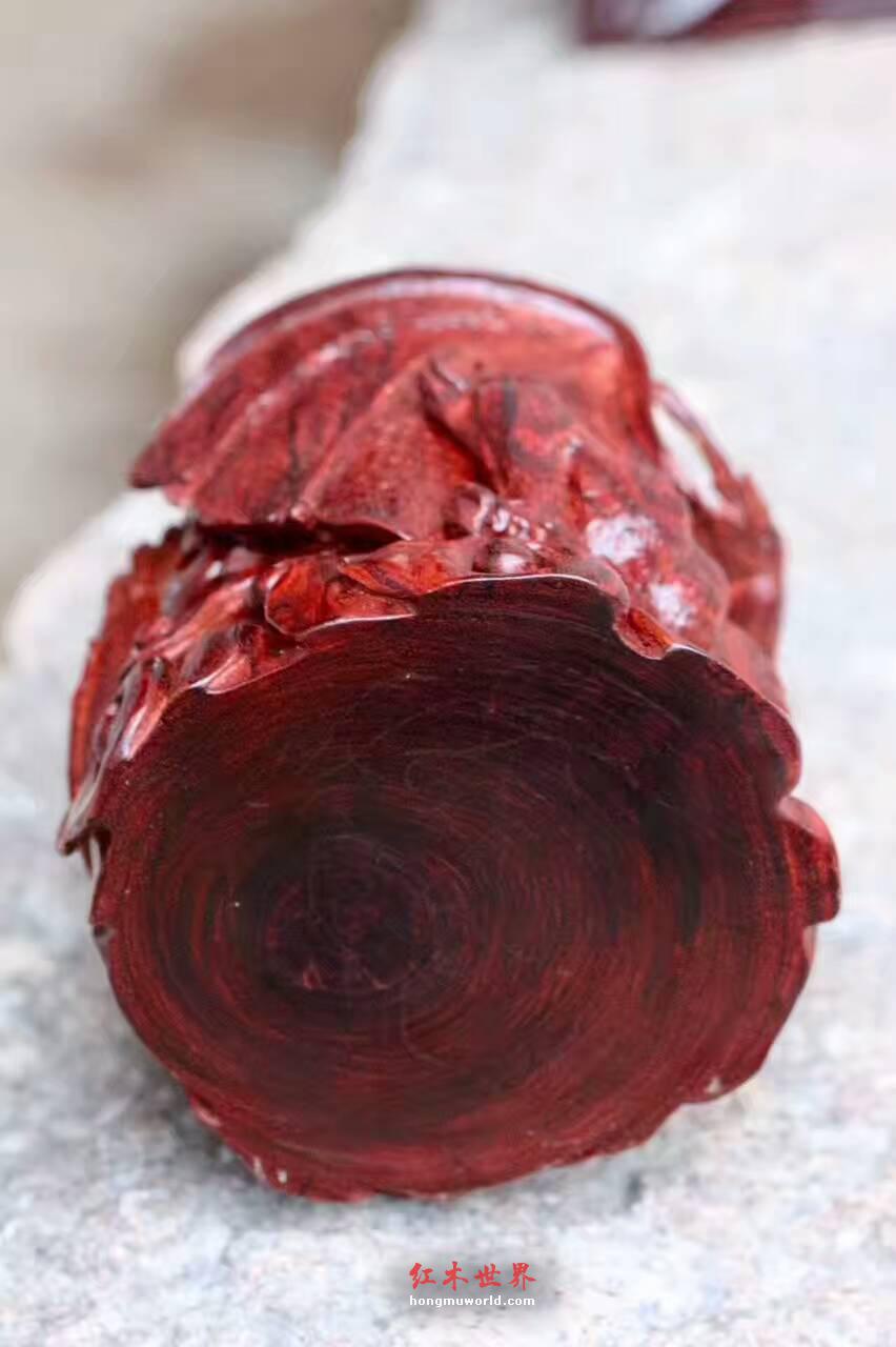 小叶紫檀貔貅壶 纯手工雕刻工艺精湛招财镇宅-9