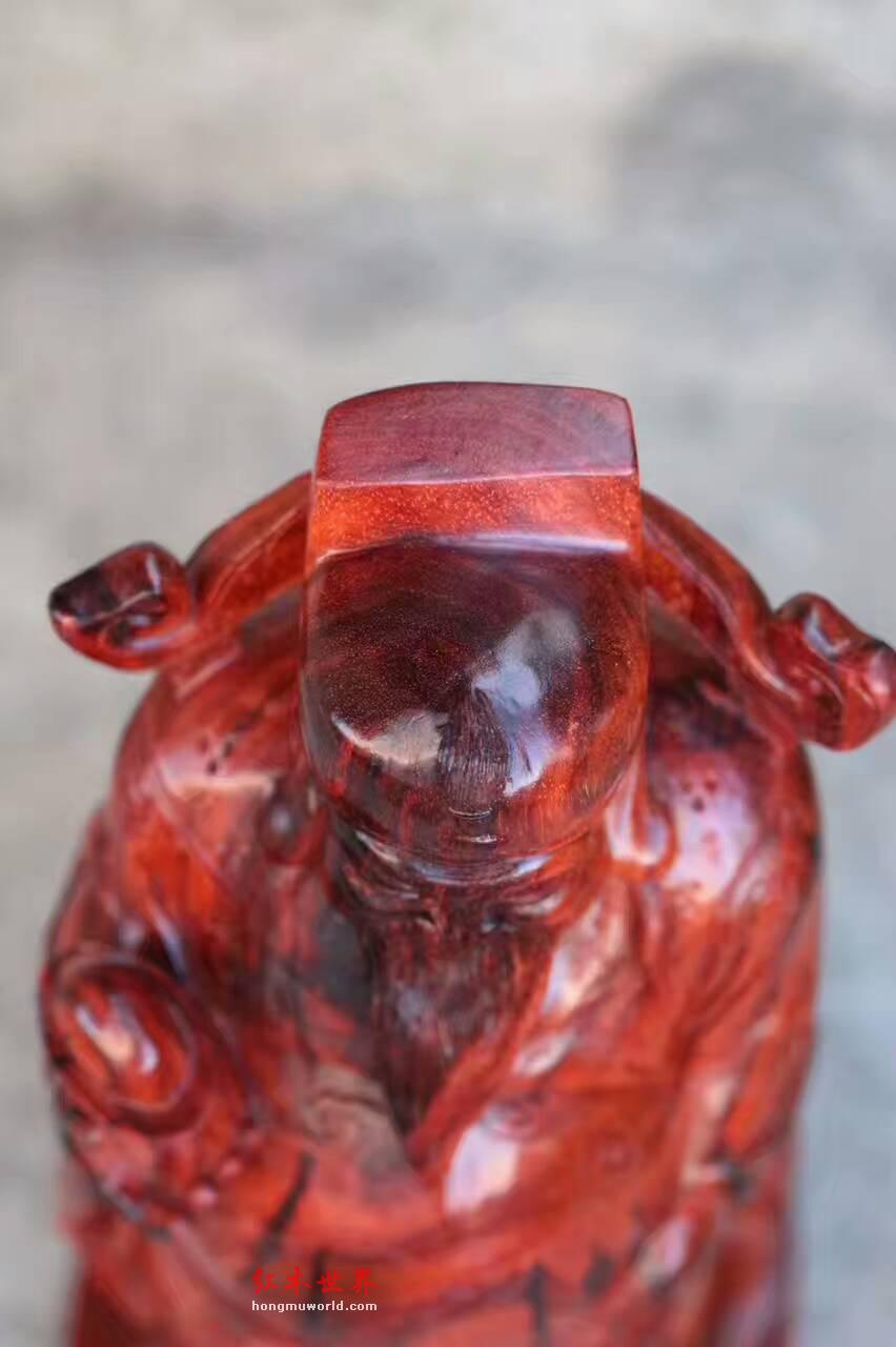 小叶紫檀摆件《财神》纯手工雕刻工艺精美料子油性好-8