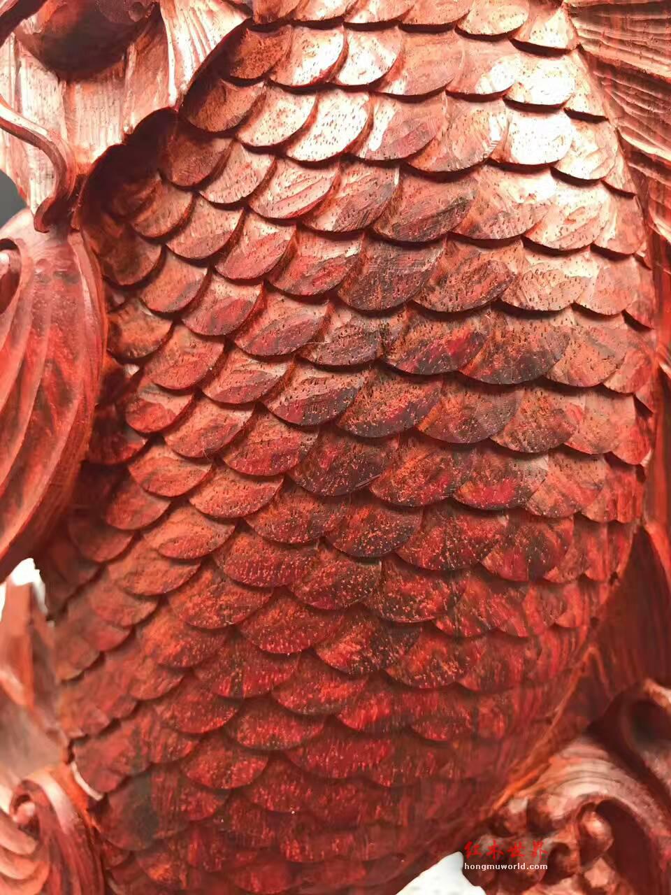 印度小叶紫檀摆件《独占鳌头》纯手工雕刻走轻刀-6