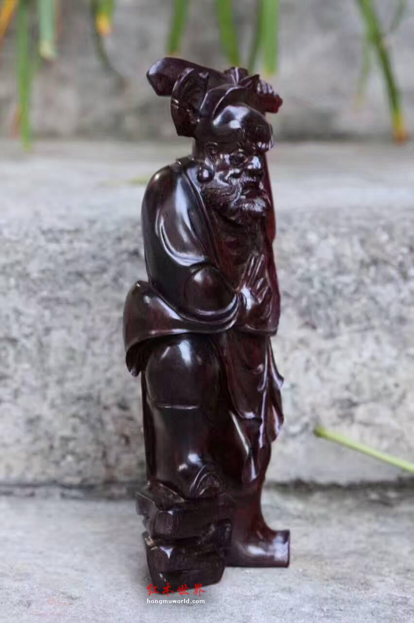 小叶紫檀小摆件《钟馗》 精工雕刻工艺精湛镇宅辟邪-3