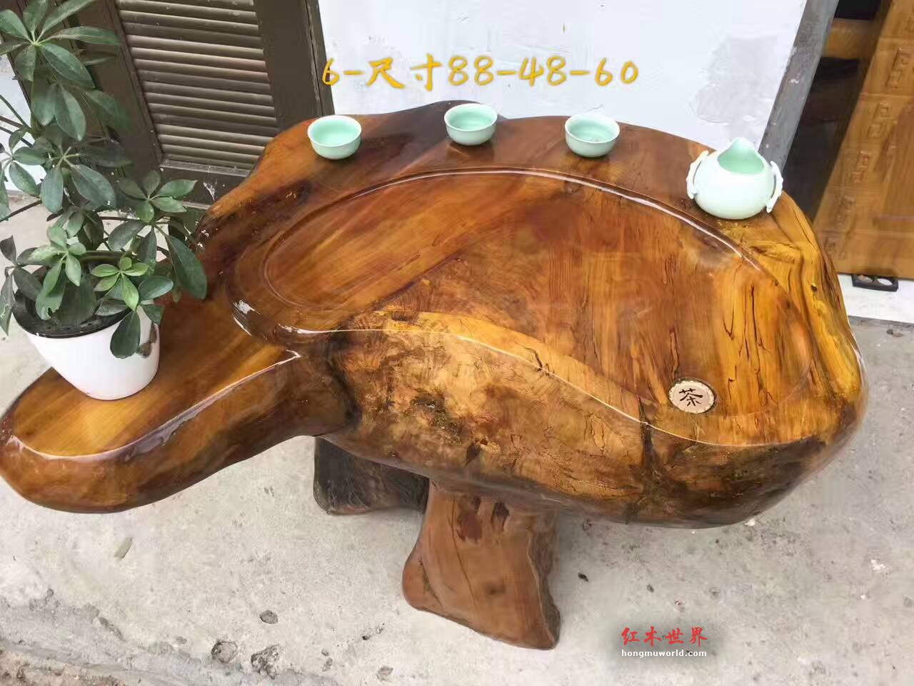 金丝楠茶台 板面干净自然随行 适合放在自家院子-5