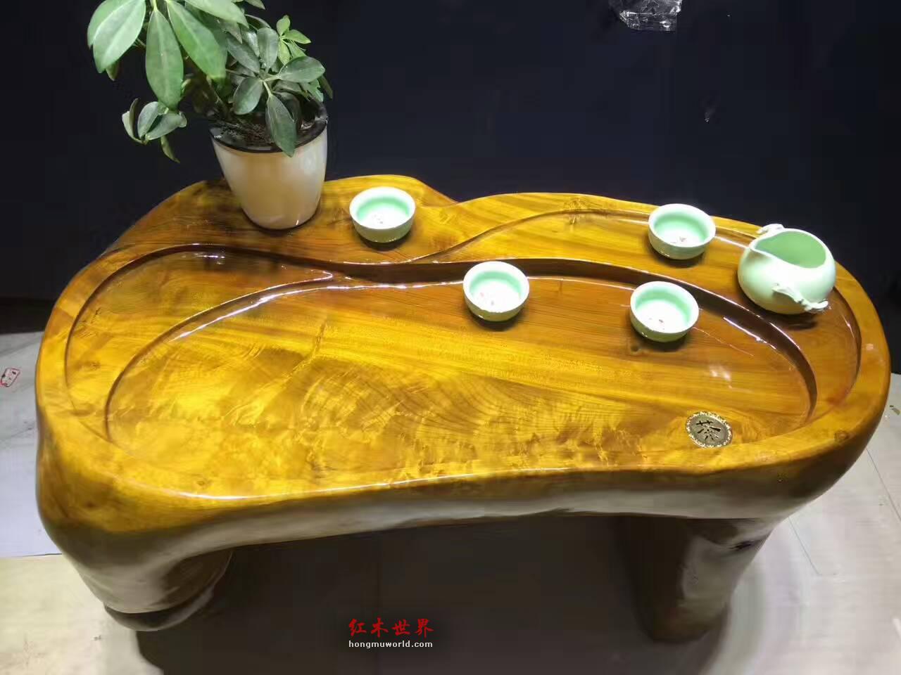 金丝楠木小型茶台 厚重古朴把自然带回家-1