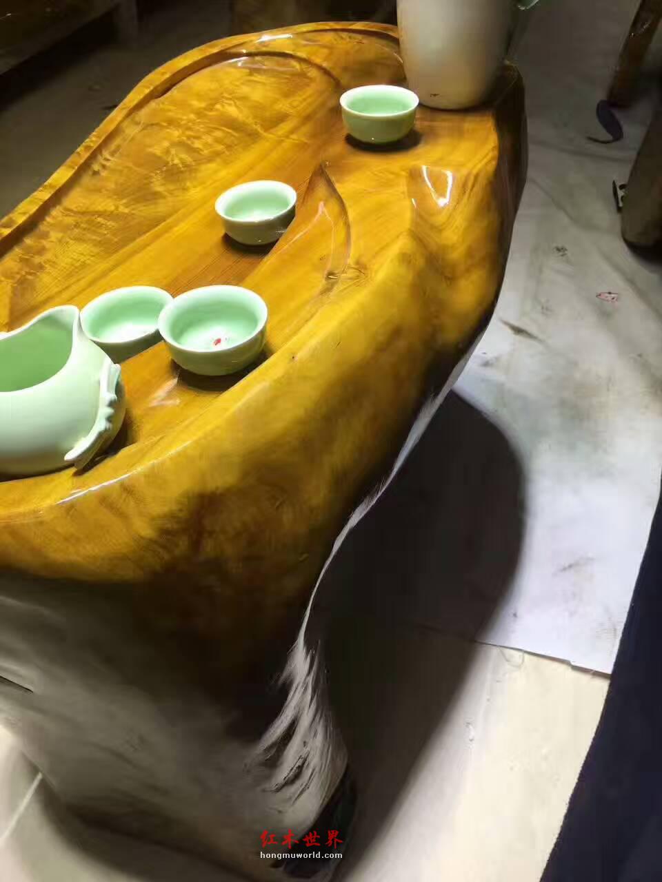 金丝楠木小型茶台 厚重古朴把自然带回家-5