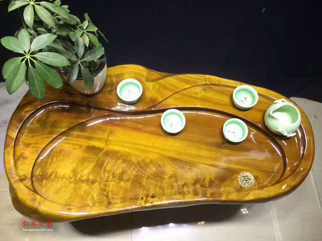 金丝楠木小型茶台 厚重古朴把自然带回家-3