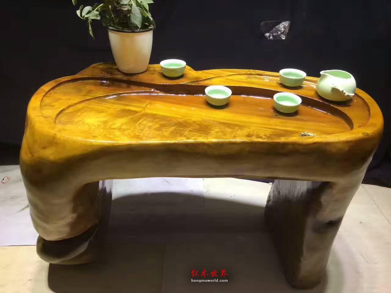 金丝楠木小型茶台 厚重古朴把自然带回家-4