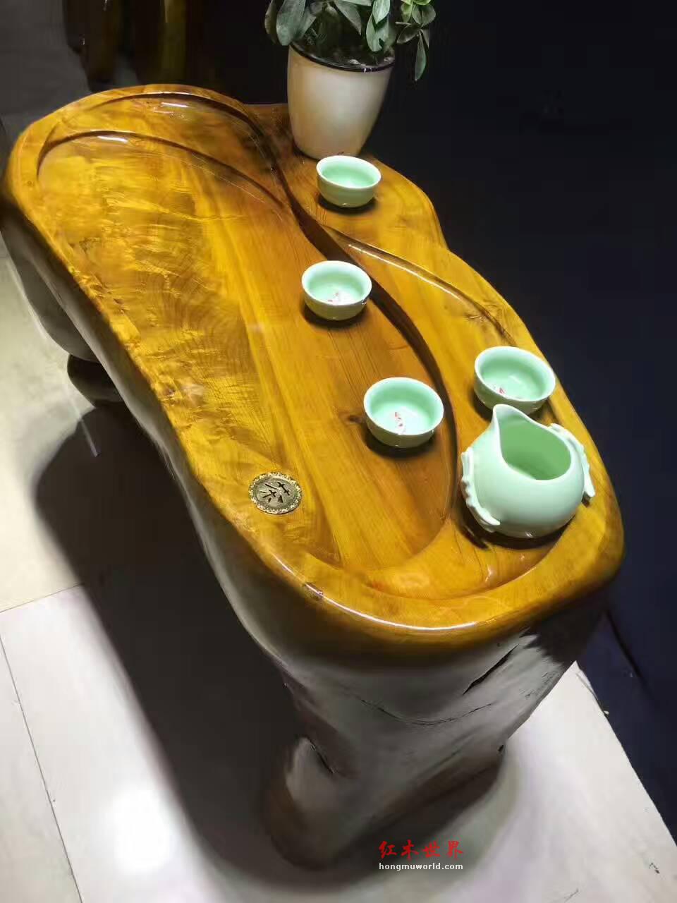 金丝楠木小型茶台 厚重古朴把自然带回家-7