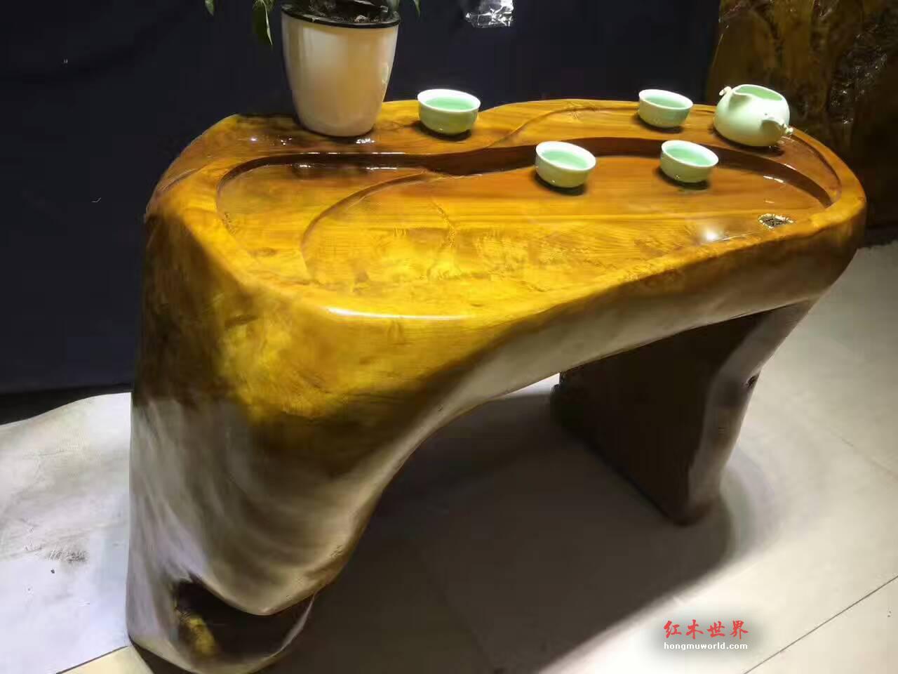 金丝楠木小型茶台 厚重古朴把自然带回家-9
