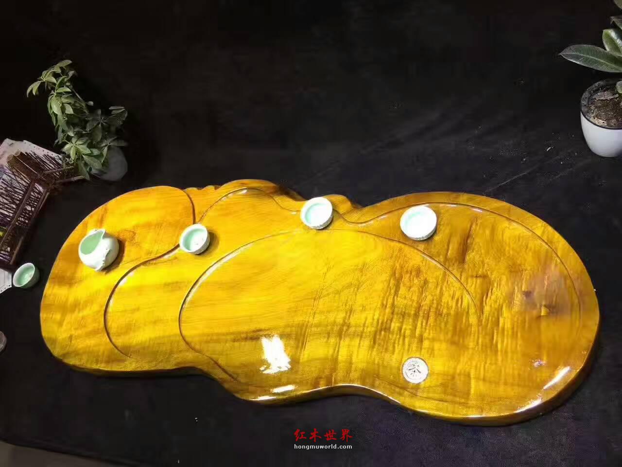 金丝楠木茶盘造型流畅随行优雅大气 提升格调-4
