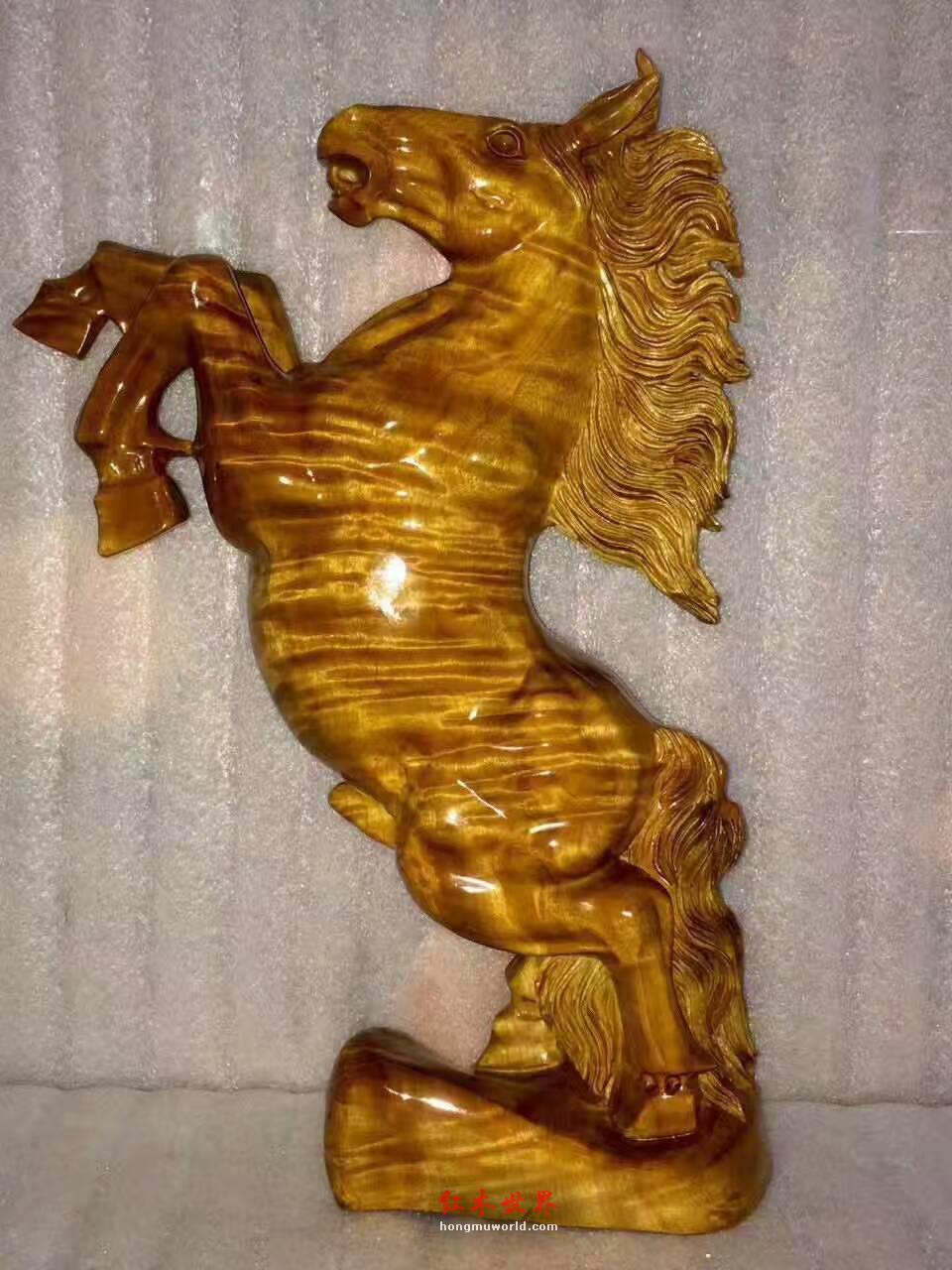 小叶桢楠工艺品《立马发财》雕工精致创意造型送礼首选-1