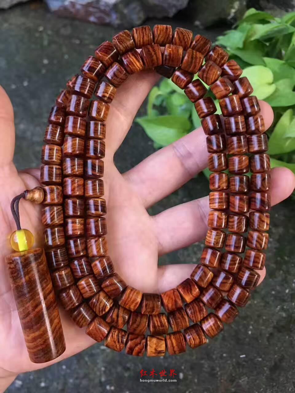 精品海黄8*8*108手串 线条流畅自然超清晰虎皮纹-1