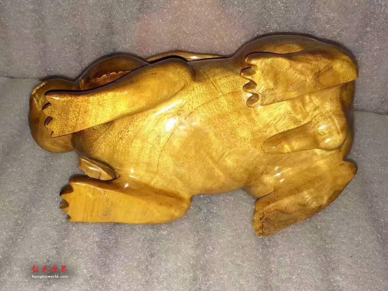 小叶桢楠工艺品《小兔乖乖》雕工精美颜色漂亮-2