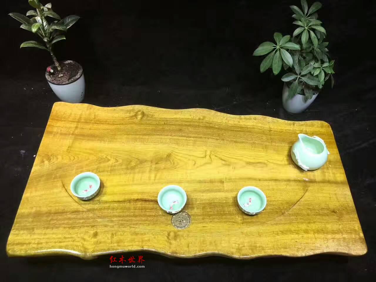 金丝楠根雕茶盘选用名贵金丝楠雕刻而成古朴大方-8