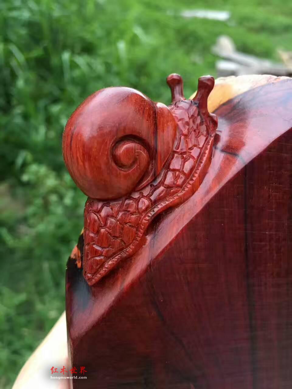 小叶紫檀《步步为营》手工雕刻精细别致-2