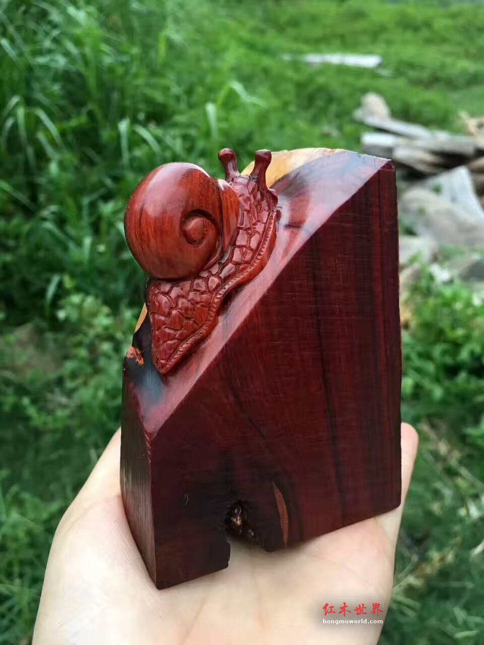 小叶紫檀《步步为营》手工雕刻精细别致-1