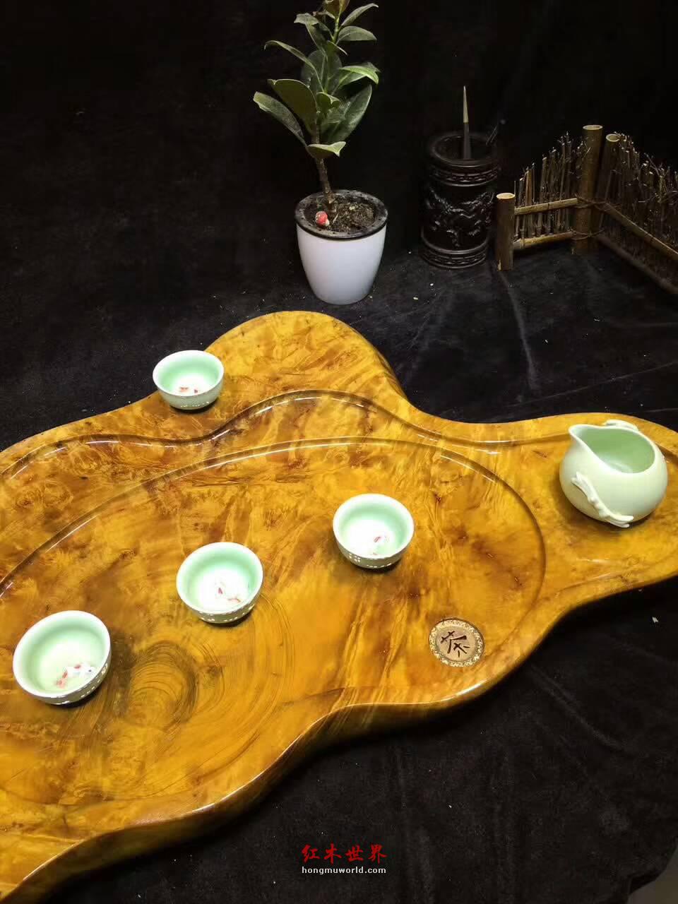 黄金樟茶盘满瘤疤 造型独特有档次-9
