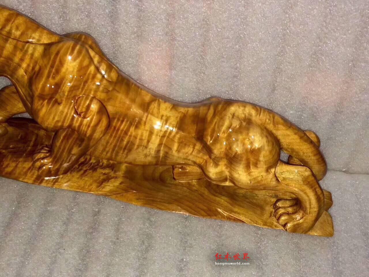 小叶桢楠创意摆件《一夜豹富》黄金底色更加招财-4