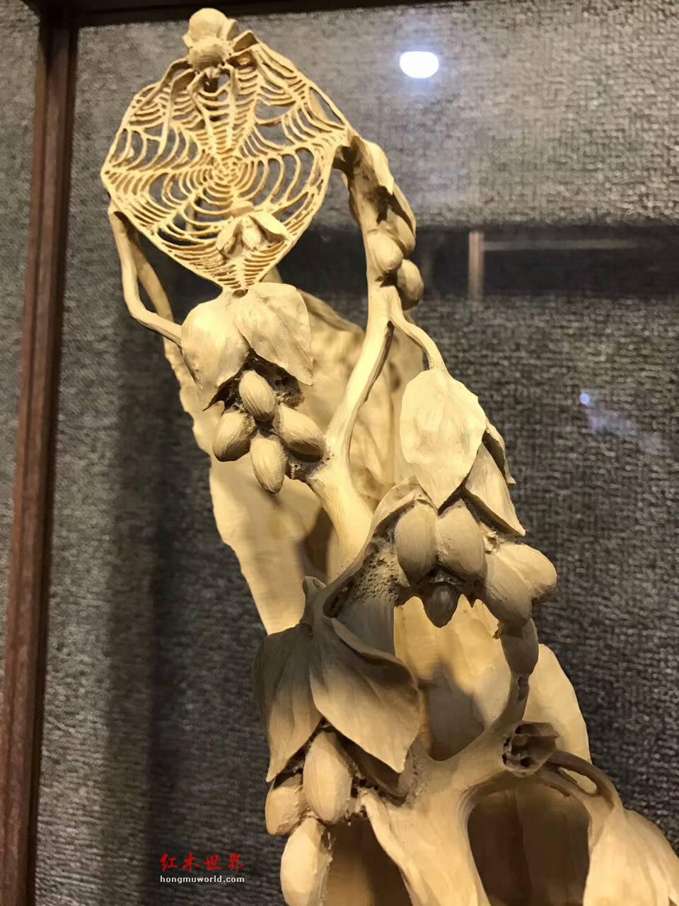 黄杨木手工雕刻工艺品《硕果累累》精雕无拼接栩栩如生-4