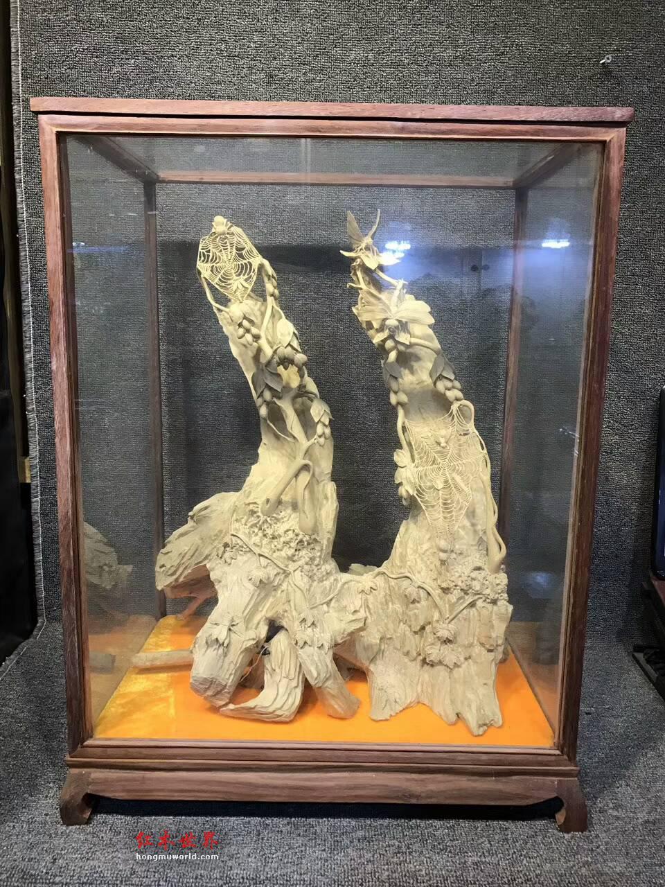 黄杨木手工雕刻工艺品《硕果累累》精雕无拼接栩栩如生-6