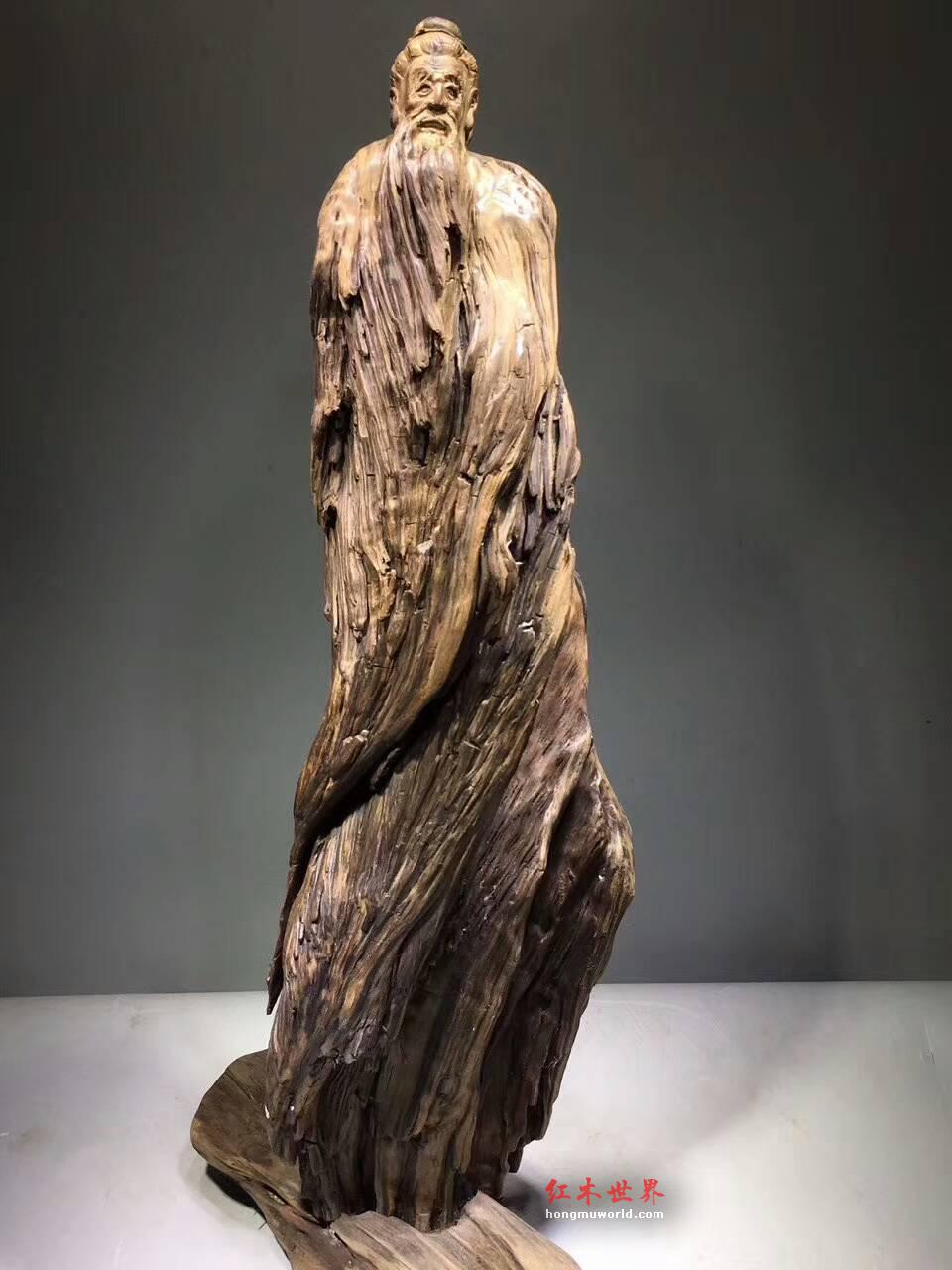 金丝楠随形根雕《老子》阴沉木材质增添历史韵味与主题完美融合-2