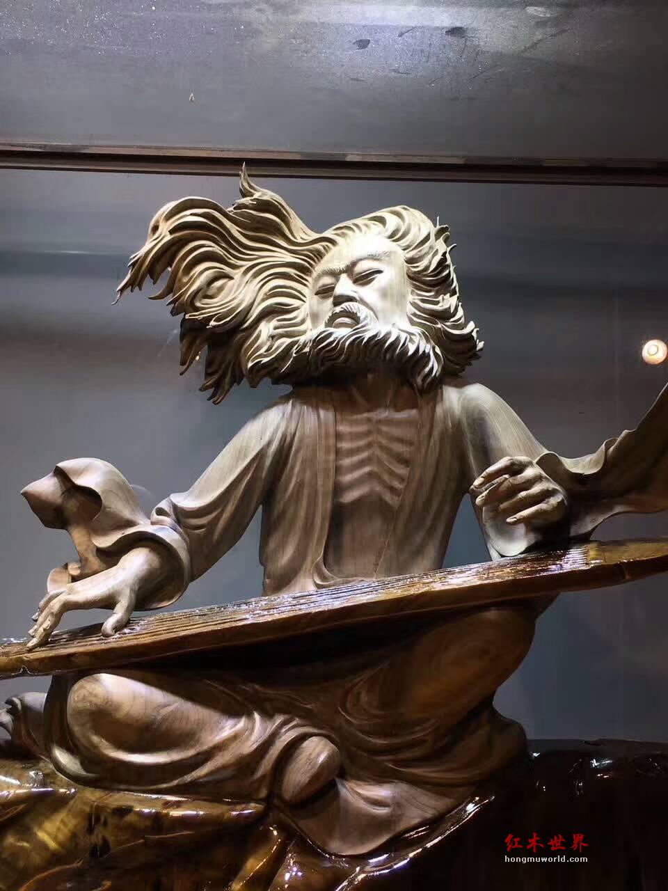 大型根雕摆件《知音》正宗小叶金丝楠阴沉木带水波纹-6