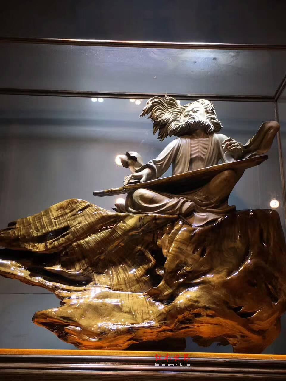 大型根雕摆件《知音》正宗小叶金丝楠阴沉木带水波纹-4