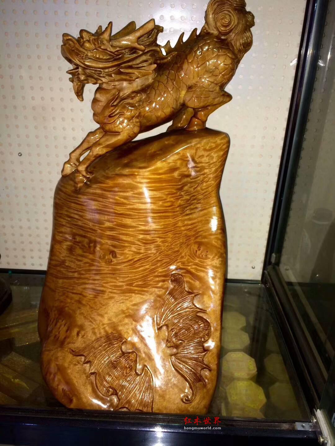 金丝楠枯木料摆件 麒麟送子镇宅招福精品好礼-2