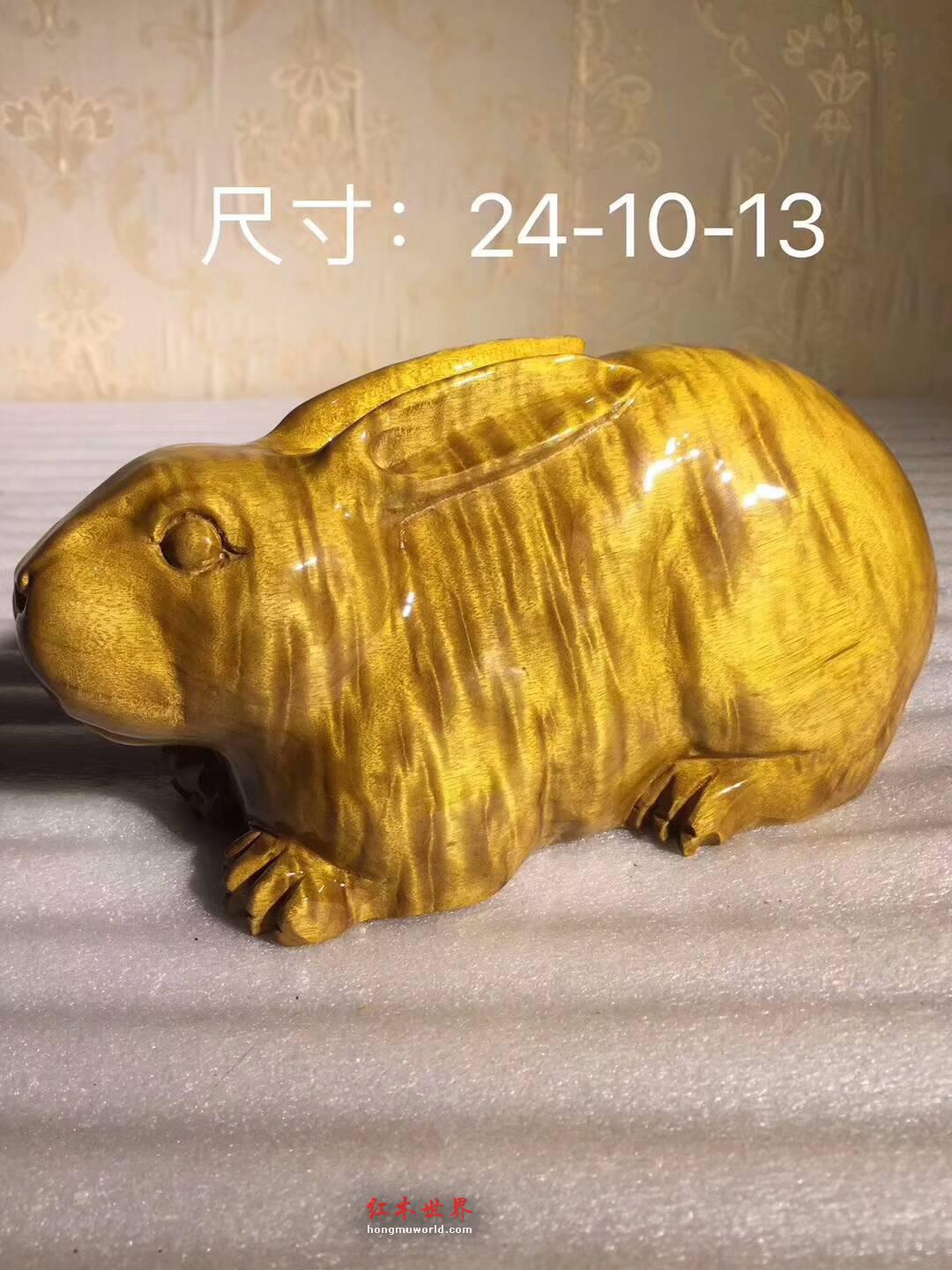 小叶桢楠工艺品《玉兔》饱满厚实可做手把件-1