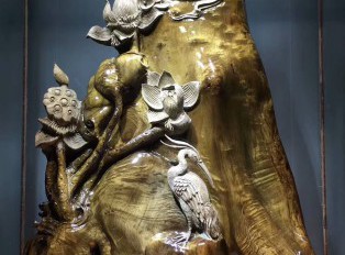 古阴沉木根雕《和和美美》极品龙胆纹精美设计雕刻收藏珍品