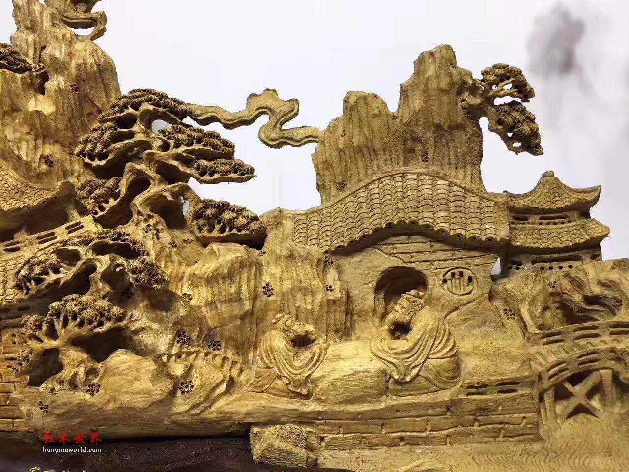 马来西亚沉香手工雕刻《棋乐融融》摆件 大型精品艺术收藏品-1