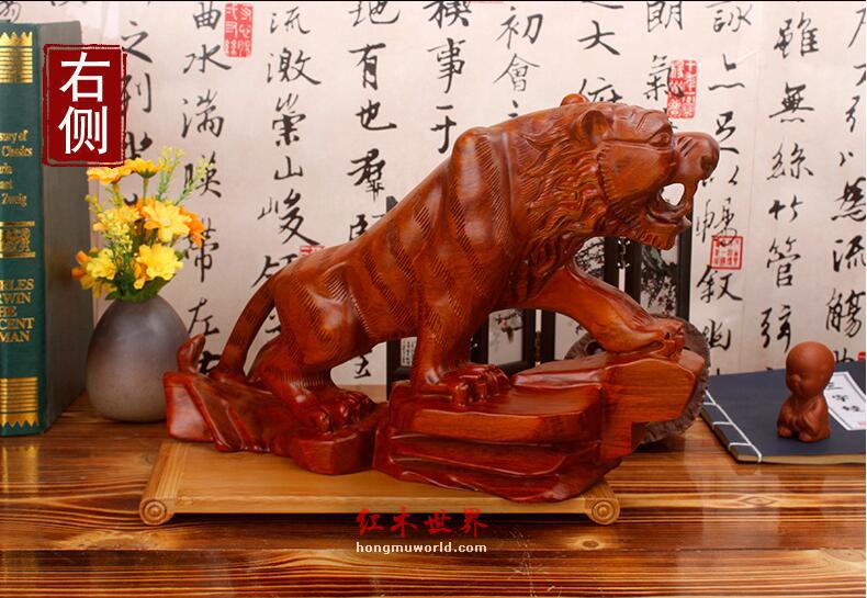 花梨木上山虎木雕摆件工艺品-2
