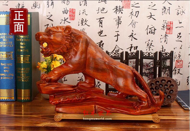 花梨木上山虎木雕摆件工艺品-3