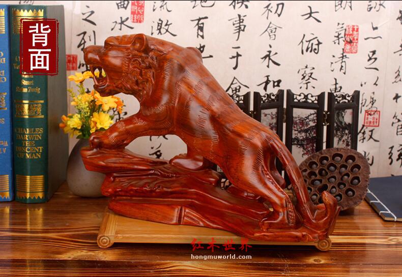 花梨木上山虎木雕摆件工艺品-4
