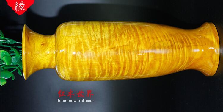 金丝楠木花瓶约长30CM宽8.3CM 精美水波金丝楠-5