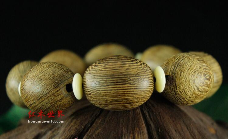 鸡翅木橄榄珠加隔片橄榄珠佛珠手串手链-3