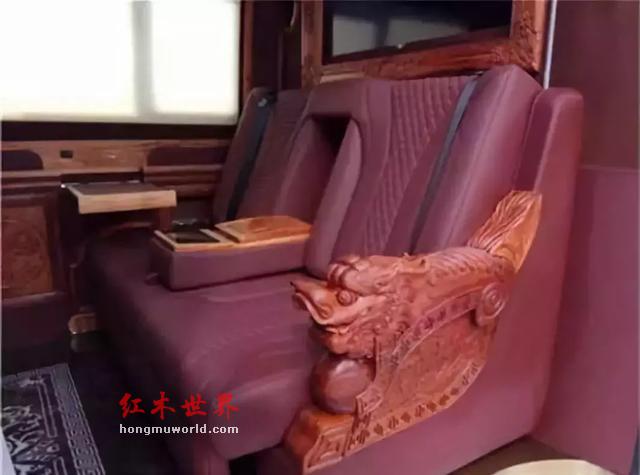 红木豪车你见过没？全缅甸花梨内饰 精美奢华！-4