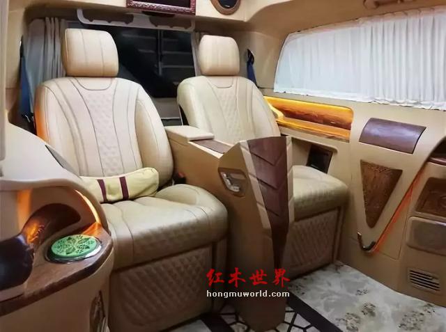 红木豪车你见过没？全缅甸花梨内饰 精美奢华！-7
